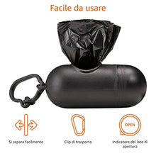 Carica l'immagine nel visualizzatore di Gallery, Amazon Basics - Sacchetti per bisogni dei cani, con dispenser e clip per guinzaglio,300 unità