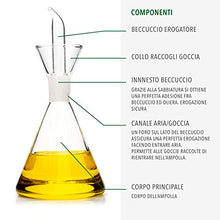 Carica l'immagine nel visualizzatore di Gallery, Classe Italy - Oliera in Vetro salvagoccia Conica-Dosatore Olio e 250 ml - Ilgrandebazar