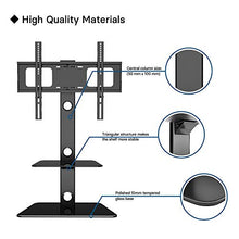 Carica l'immagine nel visualizzatore di Gallery, 1home Supporto Cantilever in Vetro per Televisione con Staffa 2 scaffali - Ilgrandebazar