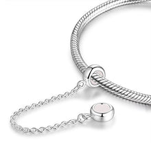 Carica l'immagine nel visualizzatore di Gallery, GW autentico 925 argento Sterling catena di sicurezza con due tappi perline... - Ilgrandebazar