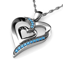 Carica l'immagine nel visualizzatore di Gallery, DEPHINI - Collana a forma di cuore in argento Sterling 925 - doppio ciondolo... - Ilgrandebazar