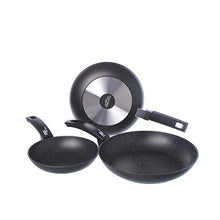 Carica l'immagine nel visualizzatore di Gallery, Moneta Etnea Set 3 Padelle, Standard, Nero, 20 - 24 - 28 cm