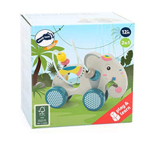 Carica l'immagine nel visualizzatore di Gallery, Small Foot- Animale da Spingere con Percorso motricità Jungle, in Legno...