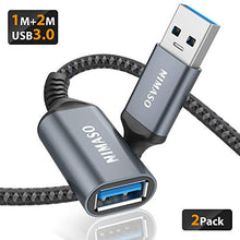Carica l'immagine nel visualizzatore di Gallery, Nimaso Cavo Prolunga USB 3.0 [2Pezzi/1M+2M],Cavo Maschio e Femmina 5Gbps...