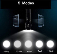 Carica l'immagine nel visualizzatore di Gallery, Torcia elettrica XML T6 LED Fuoco Regolabile,(1200lm; Impermeabile... - Ilgrandebazar
