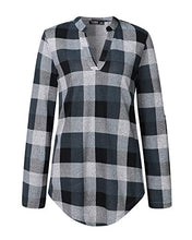 Carica l'immagine nel visualizzatore di Gallery, YOINS Camicia Donna Elegante Camicetta Manica Lunga XXL, Grigio Plaid - Ilgrandebazar