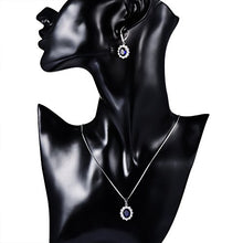 Carica l'immagine nel visualizzatore di Gallery, MASOP, orecchini pendenti con zaffiro blu, in argento Earrings+Necklace - Ilgrandebazar