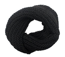 Carica l'immagine nel visualizzatore di Gallery, Scaldacollo in maglia, sciarpa ad anello intrecciato col. Nero - Ilgrandebazar