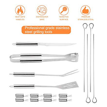 Carica l'immagine nel visualizzatore di Gallery, 16 PCS Utensili Barbecue, Barbecue in Acciaio Inox Set per...