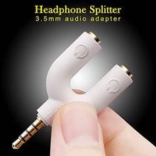 Carica l'immagine nel visualizzatore di Gallery, AFUNTA Auricolare Audio Kit Stereo Splitter, Ferro di U splitter-White