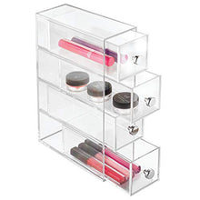 Carica l'immagine nel visualizzatore di Gallery, iDesign Porta trucchi con 4 cassetti, Mini cassettiera per make up,...