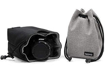Carica l'immagine nel visualizzatore di Gallery, Baona - Borsa per fotocamera e obiettivo in velluto, Square M, Nero