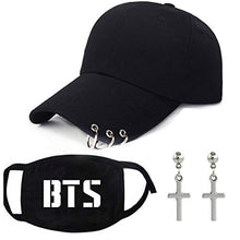 Carica l'immagine nel visualizzatore di Gallery, PPX BTS Cappelli e Maschere e 2 Pezzi KPOP Croce Orecchini da Donna Uomo...