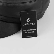 Carica l'immagine nel visualizzatore di Gallery, GEMVIE Donna Cappello con Visiera Berretto da PU Pelle Retro Classico Nero
