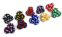 Carica l'immagine nel visualizzatore di Gallery, Gentleman: 10 pregiato multicolore paia di seta nodo - silk knot cufflinks