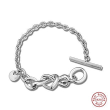 Carica l'immagine nel visualizzatore di Gallery, MOCCI 2019 - Braccialetto da donna con cuore annodato in argento 925, 18 cm - Ilgrandebazar