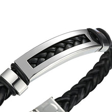 Carica l'immagine nel visualizzatore di Gallery, Jstyle Gioielli Bracciali Cuoio del'acciaio Inossidabile da Uomo Lunghezza... - Ilgrandebazar