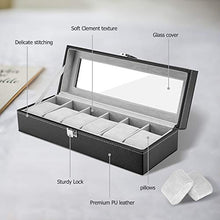 Carica l'immagine nel visualizzatore di Gallery, Procase Scatola Porta Orologi per 6 con Coperchio In Vetro,... - Ilgrandebazar