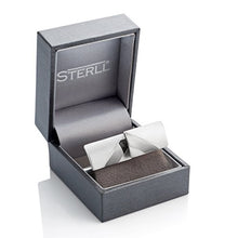 Carica l'immagine nel visualizzatore di Gallery, Sterling - Gemelli da uomo in argento 925 spazzolato, con custodia...