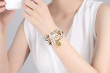 Carica l'immagine nel visualizzatore di Gallery, COAI Bracciale Collana 108 Perle Mala in Amazzonite Sfaccettata