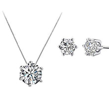 Carica l'immagine nel visualizzatore di Gallery, Caiery 925 Sterling Collana e Orecchini da Donna, in Argento, con Round - Ilgrandebazar