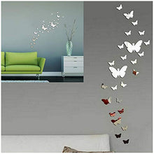 Carica l'immagine nel visualizzatore di Gallery, SwirlColor 30PCS Farfalla Combinazione 3D Specchio Wall Stickers Home Argento - Ilgrandebazar