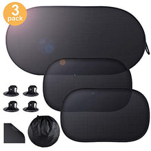 Carica l'immagine nel visualizzatore di Gallery, Oziral Tendine Parasole Auto 3 Pezzi Universali Protegge con Nero