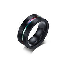Carica l'immagine nel visualizzatore di Gallery, Daesar Anello in Acciaio Inox per Uomo Argento Anelli 8MM Nero - Ilgrandebazar