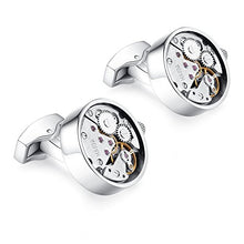 Carica l'immagine nel visualizzatore di Gallery, HONEY BEAR Uomo Orologiore i gemelli movimento d'epoca con Gift Argento - Ilgrandebazar