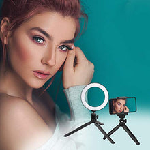 Carica l'immagine nel visualizzatore di Gallery, Zacro - Anello a LED con supporto treppiede e per telefono, 3...