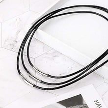 Carica l'immagine nel visualizzatore di Gallery, Tagaremuser 3 Collane in pelle, 3 mm, nero, ecopelle, con chiusura in... - Ilgrandebazar