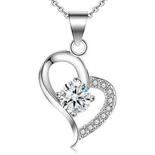 Carica l'immagine nel visualizzatore di Gallery, S925 Collana moda argento Squisito diamante artificiale collana L'amore