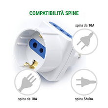 Carica l'immagine nel visualizzatore di Gallery, Welly Enjoy It - Adattatore Semplice Compatto - con 2 Prese Italiane 10A e 1... - Ilgrandebazar