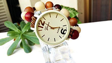Carica l'immagine nel visualizzatore di Gallery, Orologio da polso bracciale elastico con perle legno marrone beige bordeaux... - Ilgrandebazar