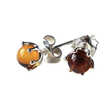 Carica l'immagine nel visualizzatore di Gallery, Camaleonte Orecchini a Bottone in Argento Sterling Massiccio 925 con Ambra... - Ilgrandebazar