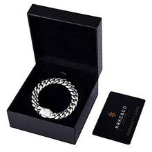 Carica l'immagine nel visualizzatore di Gallery, KRKC&amp;CO Bracciale a Catena Cubana, Cubano Acciaio Grosso Uomo in... - Ilgrandebazar