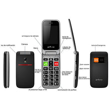 Carica l'immagine nel visualizzatore di Gallery, Cellulare per Anziani a Conchiglia con Tasti Grandi Funzione SOS Schermo Nero - Ilgrandebazar