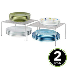 Carica l'immagine nel visualizzatore di Gallery, mDesign Set da 2 mensole Porta Piatti impilabili per la Cucina Grigio Chiaro