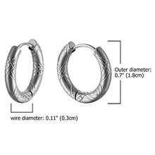 Carica l'immagine nel visualizzatore di Gallery, Oidea Orecchini cerchio Uomo Donna Acciaio inossidabile Argento Nero Oro 18mm - Ilgrandebazar