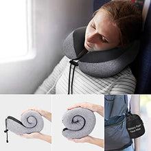 Carica l'immagine nel visualizzatore di Gallery, Cuscino da viaggio a memory foam realizzato in morbida e B-grigio Memory Foam