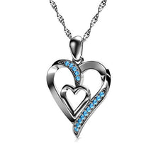 Carica l'immagine nel visualizzatore di Gallery, DEPHINI - Collana a forma di cuore in argento Sterling 925 - doppio ciondolo... - Ilgrandebazar
