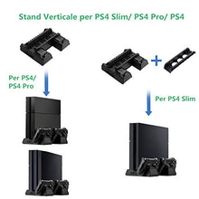 Carica l'immagine nel visualizzatore di Gallery, PS4 Pro/ Slim/ Supporto Verticale con 3 Ventole 2 Stazioni di...