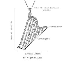 Carica l'immagine nel visualizzatore di Gallery, Aurora - Collana con Ciondolo a Forma di Arpa, in Argento Sterling 925 Arpa. - Ilgrandebazar