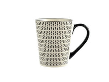 Carica l'immagine nel visualizzatore di Gallery, H&amp;H Vhera Set 6 Tazze Mug, Stoneware, Crema/Nero, 350 ml - Ilgrandebazar