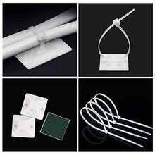 Carica l'immagine nel visualizzatore di Gallery, Caiery 100pz Autoadesivo Clip Cavo Fermacavi 150X2.5MM, Bianco+bianco - Ilgrandebazar