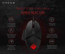 Carica l'immagine nel visualizzatore di Gallery, HP - Gaming Omen Reactor Mouse Gaming, 6 Tasti Programmabili, Tempo di...