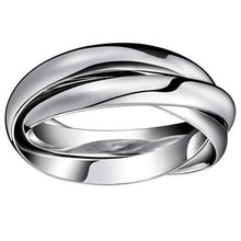 Carica l'immagine nel visualizzatore di Gallery, JewelryWe Gioielli Moda Tono Acciaio Inossidabile Tre Anelli Interbloccate... - Ilgrandebazar