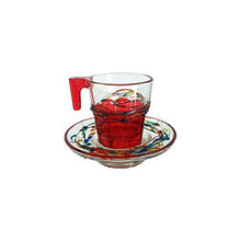 Carica l'immagine nel visualizzatore di Gallery, Set di 6 Tazze da Caffè con piattini"Casablanca" Multicolor in Vetro dipinte... - Ilgrandebazar