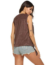 Carica l'immagine nel visualizzatore di Gallery, MAXMODA Gilet da Donna Cardigan in Nappa Hippie Senza S, Tiefes Khaki - Ilgrandebazar