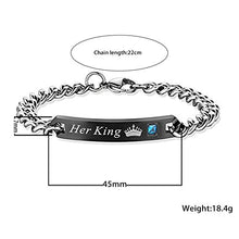 Carica l'immagine nel visualizzatore di Gallery, OBSEDE His And Her Bracciale In Acciaio Inox Coppia Fashion Matching No1 - Ilgrandebazar